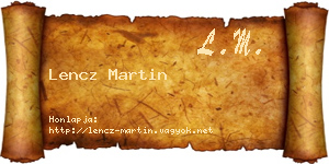 Lencz Martin névjegykártya